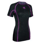 RIDAY Maglietta Sportiva a Maniche Corte, Maglia Palestra, Maglia da Sport per Corsa,T-Shirt da Allenamento per Fitness, Moto E Yoga (l, Black/Pink)