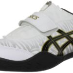 Asics Cyber Throw London, Scarpe da Corsa Unisex-Adulto, Bianco (White/Black/Gold), 45 (11 UK)